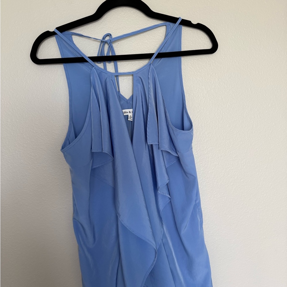 Women’s Blue Ruffle Tank Top